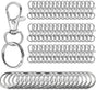 Small Stainless Steel Keychains - 100 Pieces Carabiner Keychains - DIY - DIY Ring - Snap Closure with Turning V1188-ZXY-131-058