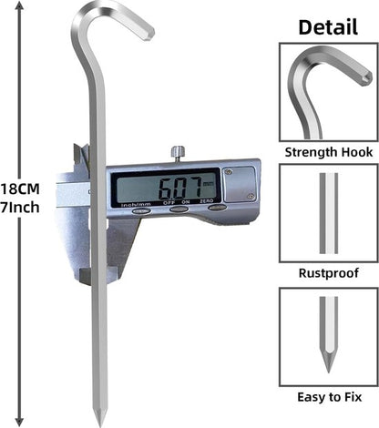 Tent peg - 8 cm / 7 inch - Metal aluminum awning peg - Camping peg Tent anchor - Silver V1188-ZXY-131-062