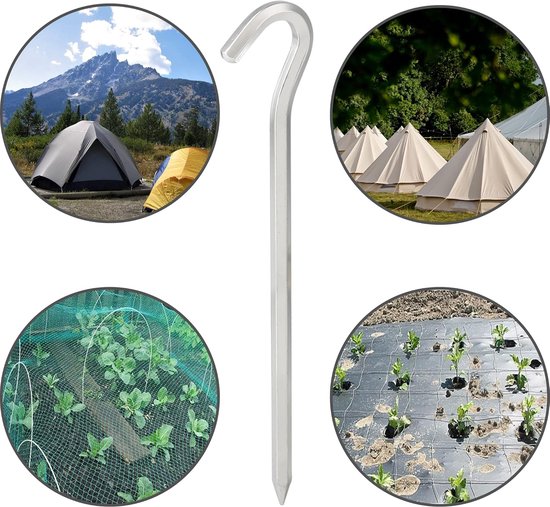 Tent peg - 8 cm / 7 inch - Metal aluminum awning peg - Camping peg Tent anchor - Silver V1188-ZXY-131-062