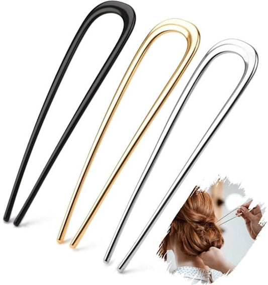 French Hair Clips - Metal 14cm / 5.5 inch - French Twist Clips - French Twist Clips - U-Shaped Clips - Gold, V1188-ZXY-131-068