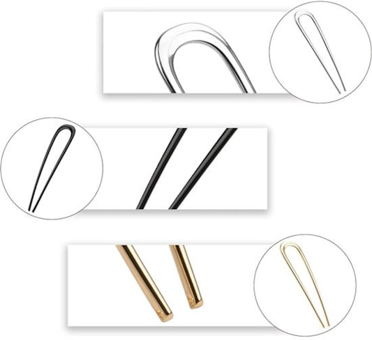 French Hair Clips - Metal 14cm / 5.5 inch - French Twist Clips - French Twist Clips - U-Shaped Clips - Gold, V1188-ZXY-131-068