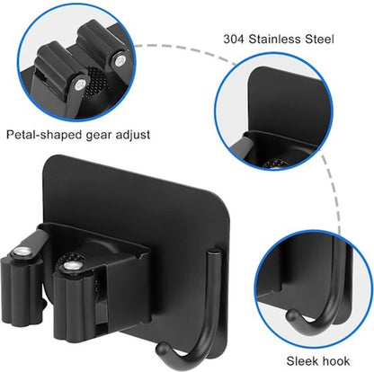 Mop hook - Wall broom hook - Wall broom holder without drilling - 4-pack V1188-ZXY-131-076