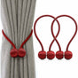 Storage Buckles - 4-Piece Magnetic Curtain Set, Magnetic Woven Curtain Set (Red) V1188-ZXY-131-078