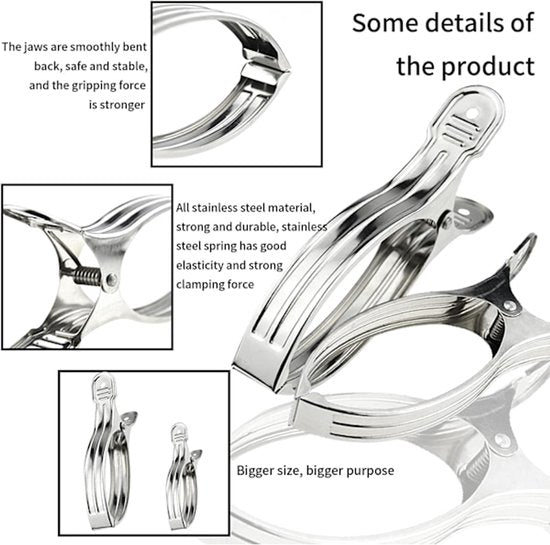 Clothes pegs - Open windproof clips - Clothes pegs - Sock racks - Quilt drying clips - 8 pieces V1188-ZXY-131-081