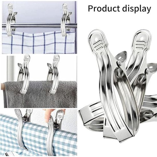 Clothes pegs - Open windproof clips - Clothes pegs - Sock racks - Quilt drying clips - 8 pieces V1188-ZXY-131-081