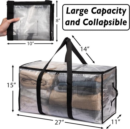 Large Moving Boxes & Storage Bags - Extra Large Moving Boxes with Backpack Straps, Zippers & Handles - Sturdy V1188-ZXY-131-082