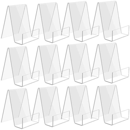 Transparent bookcase - Acrylic display rack - for books, photos, brochures - Set of 12 V1188-ZXY-131-087
