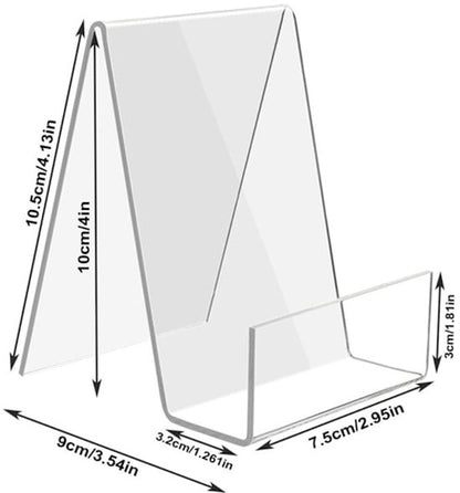Transparent bookcase - Acrylic display rack - for books, photos, brochures - Set of 12 V1188-ZXY-131-087