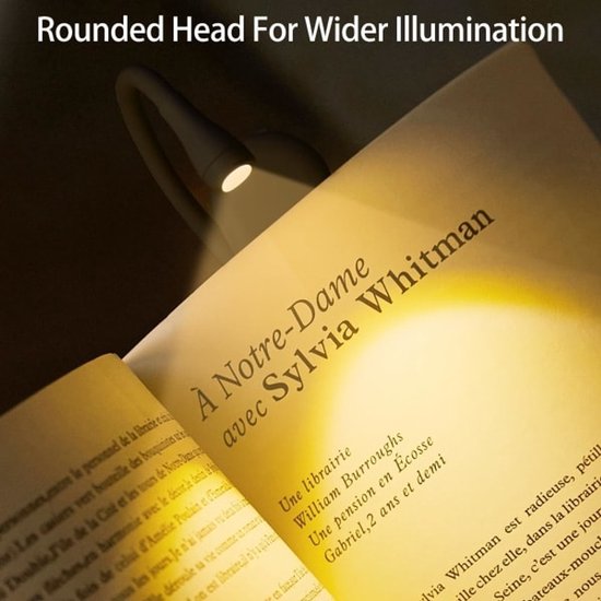 Book Lamp - Rechargeable Reading Lamp with Clip - Adjustable Brightness V1188-ZXY-131-092