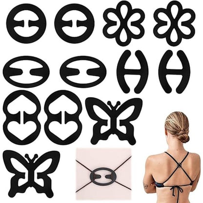 Non-slip bra straps - Racerback bra strap holders - bra strap clips with non-slip buckles and hidden straps - V1188-ZXY-131-098