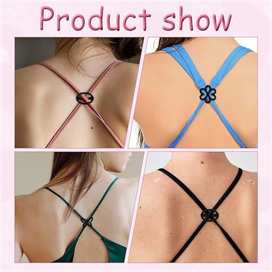 Non-slip bra straps - Racerback bra strap holders - bra strap clips with non-slip buckles and hidden straps - V1188-ZXY-131-098