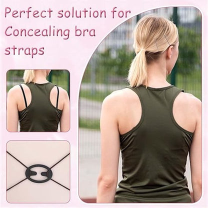 Non-slip bra straps - Racerback bra strap holders - bra strap clips with non-slip buckles and hidden straps - V1188-ZXY-131-098