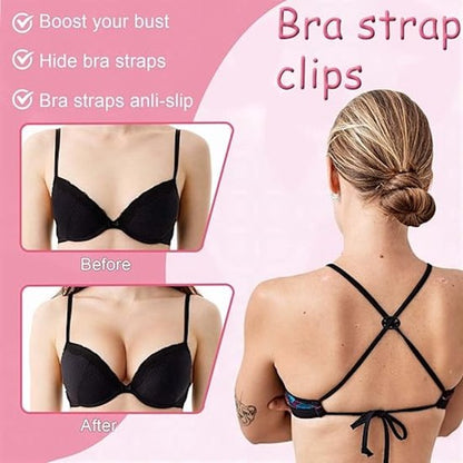 Non-slip bra straps - Racerback bra strap holders - bra strap clips with non-slip buckles and hidden straps - V1188-ZXY-131-098