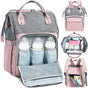Diaper bag/backpack - Multifunctional baby diaper bag (large) - pink/gray V1188-ZXY-131-101