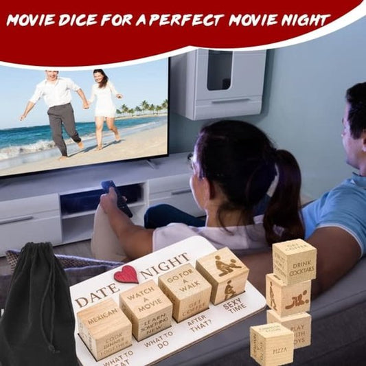 Romantic Date Night Dice Set - Romantic Couple Game - With Storage Bag - Perfect Choice for Valentine's Day, V1188-ZXY-131-102