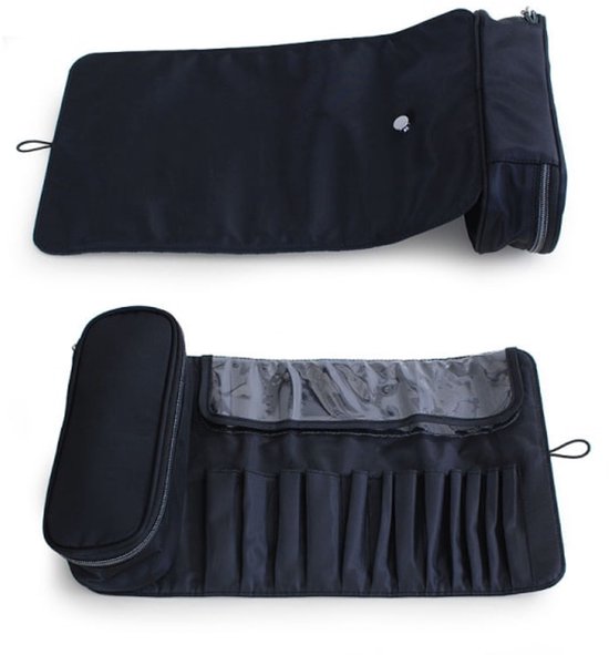 Makeup Bag - Professional Foldable Travel Brush Bag - For Makeup Brushes - Black V1188-ZXY-131-103