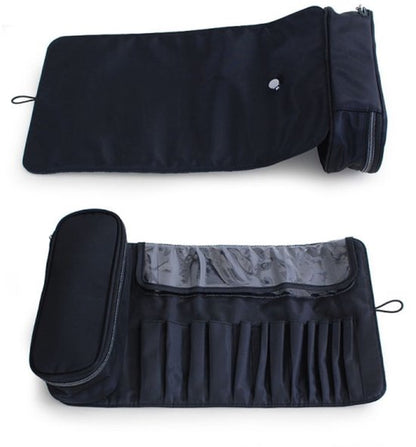 Makeup Bag - Professional Foldable Travel Brush Bag - For Makeup Brushes - Black V1188-ZXY-131-103