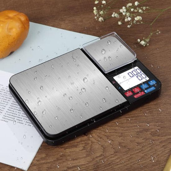 Digital kitchen scale - with dual weighing plates 5 kg/1 g and 500 g/0.01 g - small grams V1188-ZXY-131-110