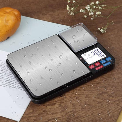 Digital kitchen scale - with dual weighing plates 5 kg/1 g and 500 g/0.01 g - small grams V1188-ZXY-131-110