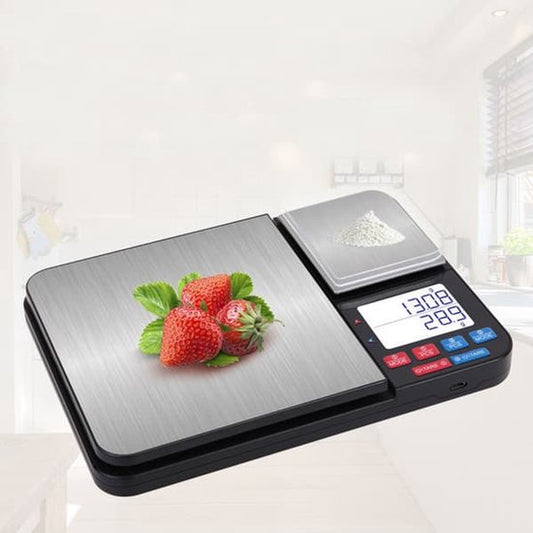 Digital kitchen scale - with dual weighing plates 5 kg/1 g and 500 g/0.01 g - small grams V1188-ZXY-131-110
