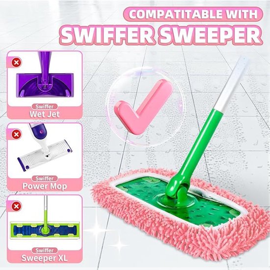 Replacement Mop Covers - Reusable Mop Cloths - For Wet and Dry Cleaning - Pack of 4 V1188-ZXY-131-113