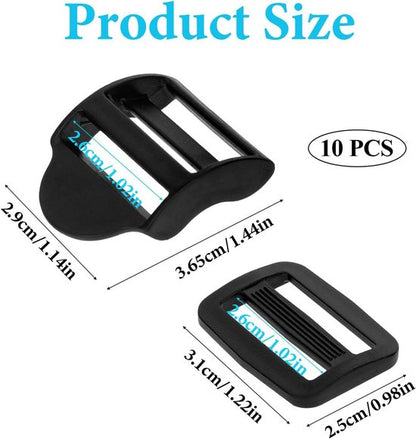 Replacement Backpack Buckles - Set of 5 - Replacement Backpack Buckles - Adjustable - Black Slide Buckles for V1188-ZXY-131-116