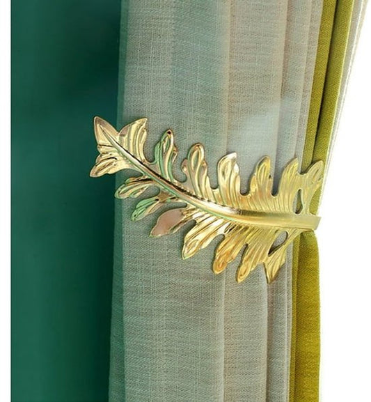 Curtain Hook - Leaf Curtain Wall Hook - Curtain Accessory - Set of 2 (Gold) V1188-ZXY-131-117