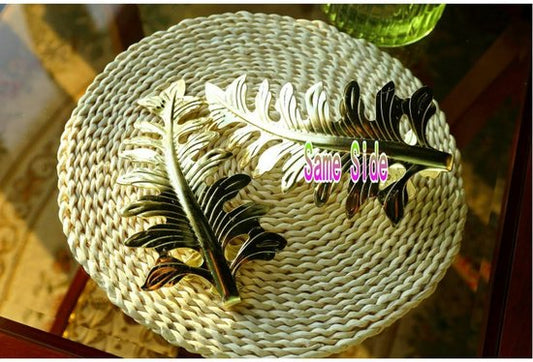 Curtain Hook - Leaf Curtain Wall Hook - Curtain Accessory - Set of 2 (Gold) V1188-ZXY-131-117