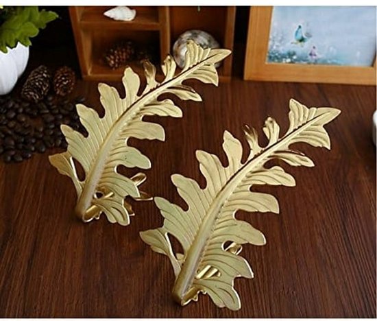 Curtain Hook - Leaf Curtain Wall Hook - Curtain Accessory - Set of 2 (Gold) V1188-ZXY-131-117