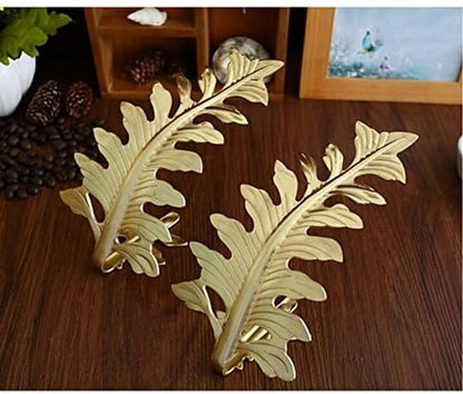 Curtain Hook - Leaf Curtain Wall Hook - Curtain Accessory - Set of 2 (Gold) V1188-ZXY-131-117