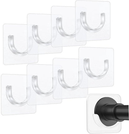 Shower rod bracket - Curtain bracket - Self-adhesive rod mounting without drilling - Transparent rod hook - V1188-ZXY-131-127