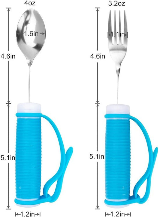 Flexible and adaptable cutlery for seniors, people with disabilities, Parkinson's disease, arthritis, hand V1188-ZXY-131-138