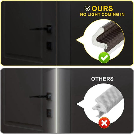 Door seal with draught excluder - Wooden door seal with V-groove - Leather strip - Environmentally friendly V1188-ZXY-131-140