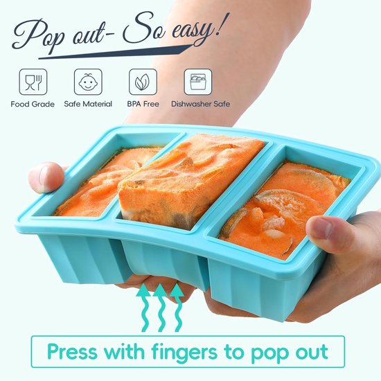 Silicone Freezer Containers with Lids - Bouillon Cube Trays - Large Ice Cube Trays - Easy Meal Prep Kitchen V1188-ZXY-131-146
