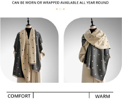 Women's scarf - Long scarf - Double-sided warm blanket - Suitable for spring, autumn and winter - 185*65cm - V1188-ZXY-131-151