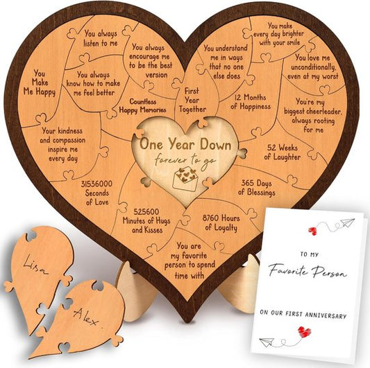 Heart-shaped puzzle - a wooden gift for a first anniversary - perfect for a boyfriend/girlfriend or V1188-ZXY-131-153