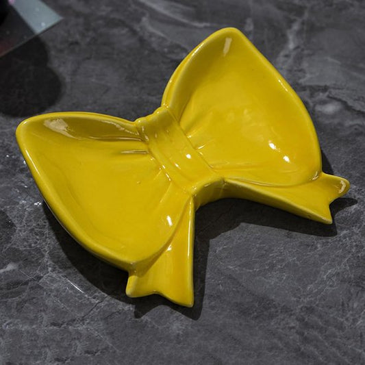Bow Soap Dish - Ceramic Soap Organizer with Pink Bow - Bathroom Decor, Sponge Holder for Sink, Jewelry V1188-ZXY-131-163