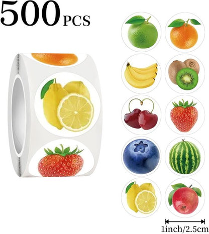 Stickers - 500 stickers - Diary stickers - Laptop decoration stickers - Fruit sticker roll V1188-ZXY-131-182