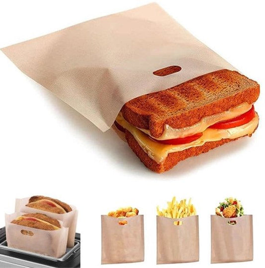 Toaster Bags - Pack of 10 - Reusable Toaster Bags - Heat Resistant Non-Stick Toaster Bags - For Baking Cheese V1188-ZXY-131-184