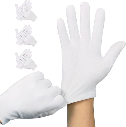 Gloves - 4 pairs - White cotton gloves - Suitable for dry hands - Can be worn while sleeping - High-quality V1188-ZXY-131-185