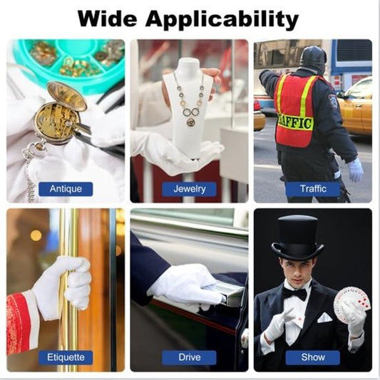 Gloves - 4 pairs - White cotton gloves - Suitable for dry hands - Can be worn while sleeping - High-quality V1188-ZXY-131-185