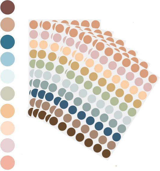 Stickers - 700 stickers - 10 mm self-adhesive labels - Colored self-adhesive labels - Coded - Round stickers V1188-ZXY-131-191