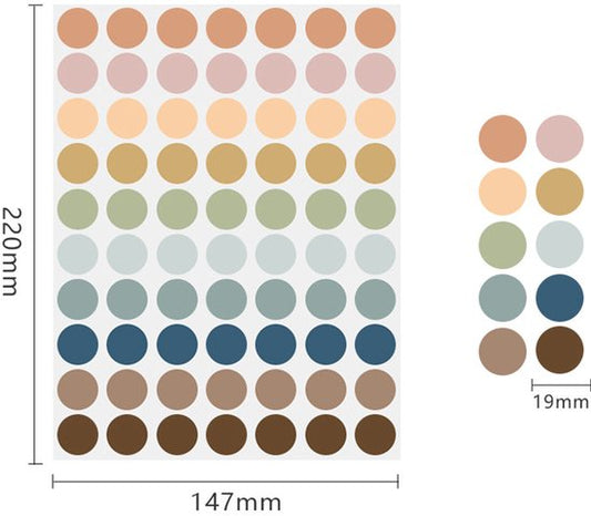Stickers - 700 stickers - 10 mm self-adhesive labels - Colored self-adhesive labels - Coded - Round stickers V1188-ZXY-131-191