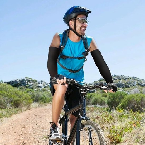 Cuffs - 2 pieces - sun protection cuffs - arm protectors - UV protection - black and white V1188-ZXY-131-196