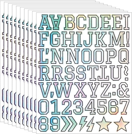 Letter stickers - 10-sheet vinyl letter stickers - 1.5-inch self-adhesive alphabet and number stickers - V1188-ZXY-131-202