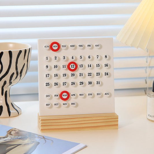 Perpetual calendar - Wooden calendar stand for desk - Acrylic calendar for desk - Suitable for living room, V1188-ZXY-131-207