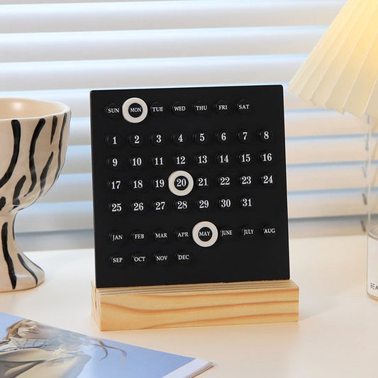 Perpetual calendar - Wooden desk calendar stand - Acrylic desk calendar - Suitable for living room, office, V1188-ZXY-131-208