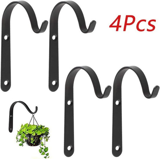 Hanging hooks - Set of 4 - Wall mounting - Suitable for bird feeders - Black - Suitable for indoor and V1188-ZXY-131-210
