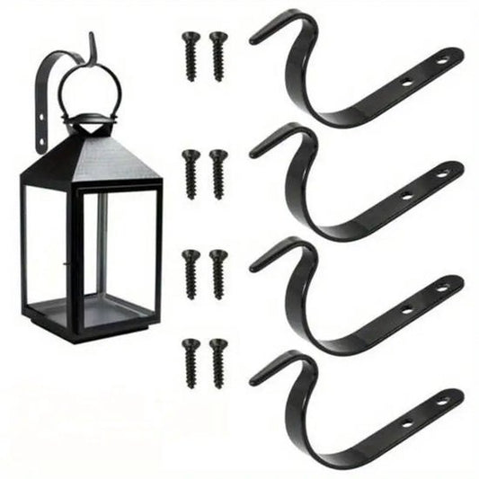 Hanging hooks - Set of 4 - Wall mounting - Suitable for bird feeders - Black - Suitable for indoor and V1188-ZXY-131-210