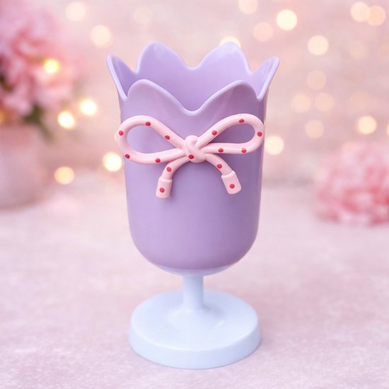 Tulip-shaped pen holder - pen rack - creative desk decoration - refined (Purple) V1188-ZXY-131-219